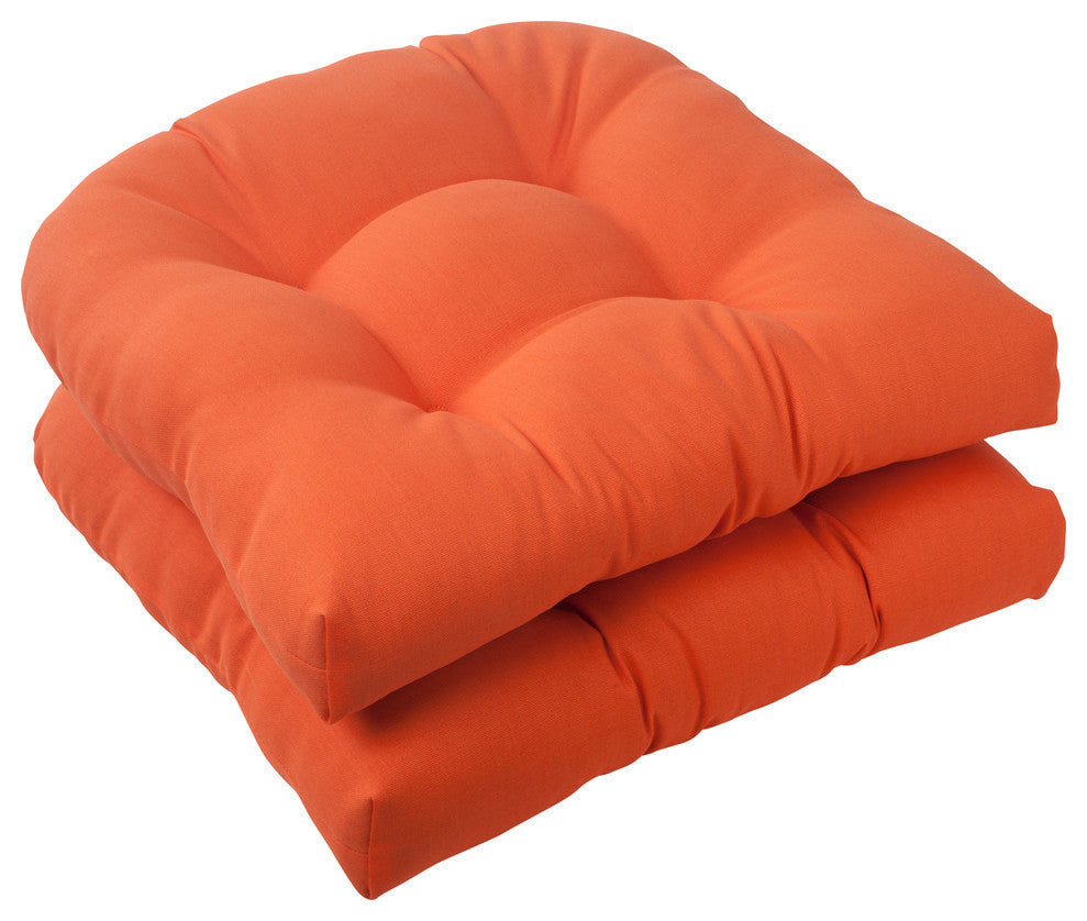 Sundeck Orange Wicker Seat Cushion, Set of 2