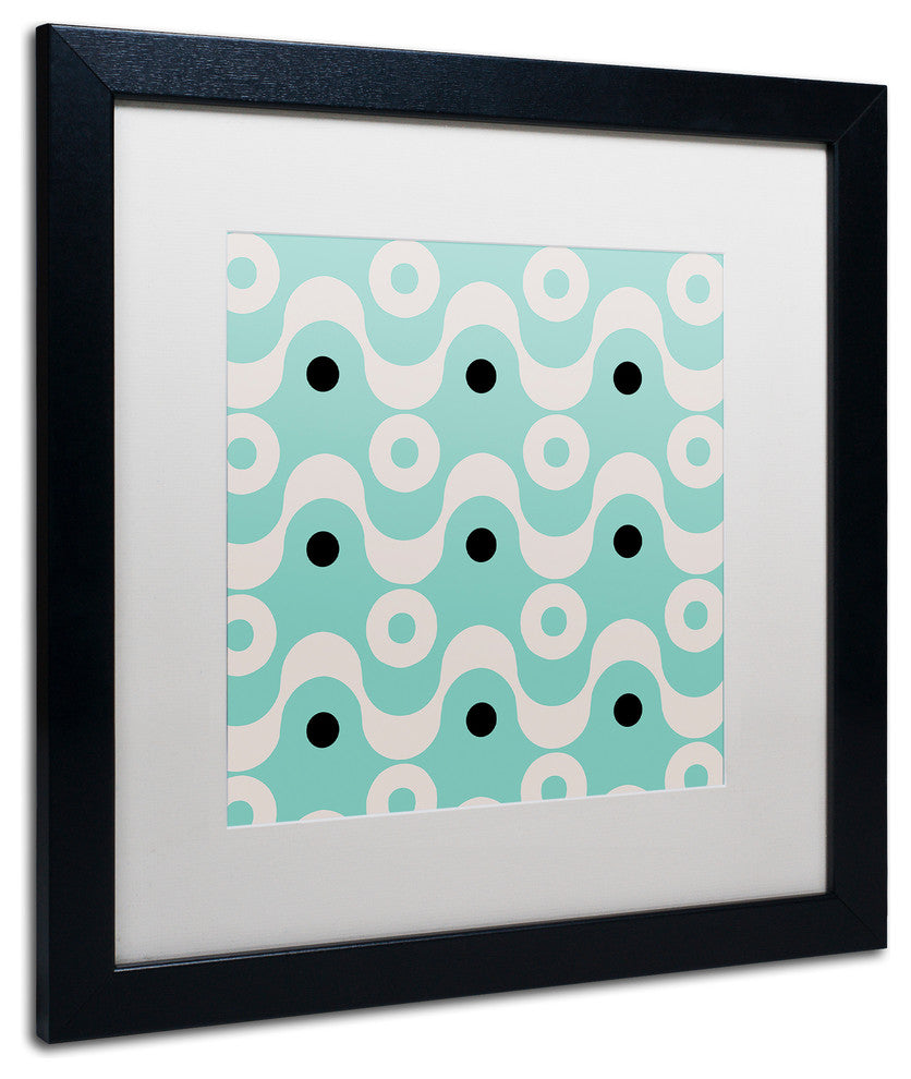 Color Bakery 'Fifties Patterns II' Art, Black Frame, White Matte, 16"x16"