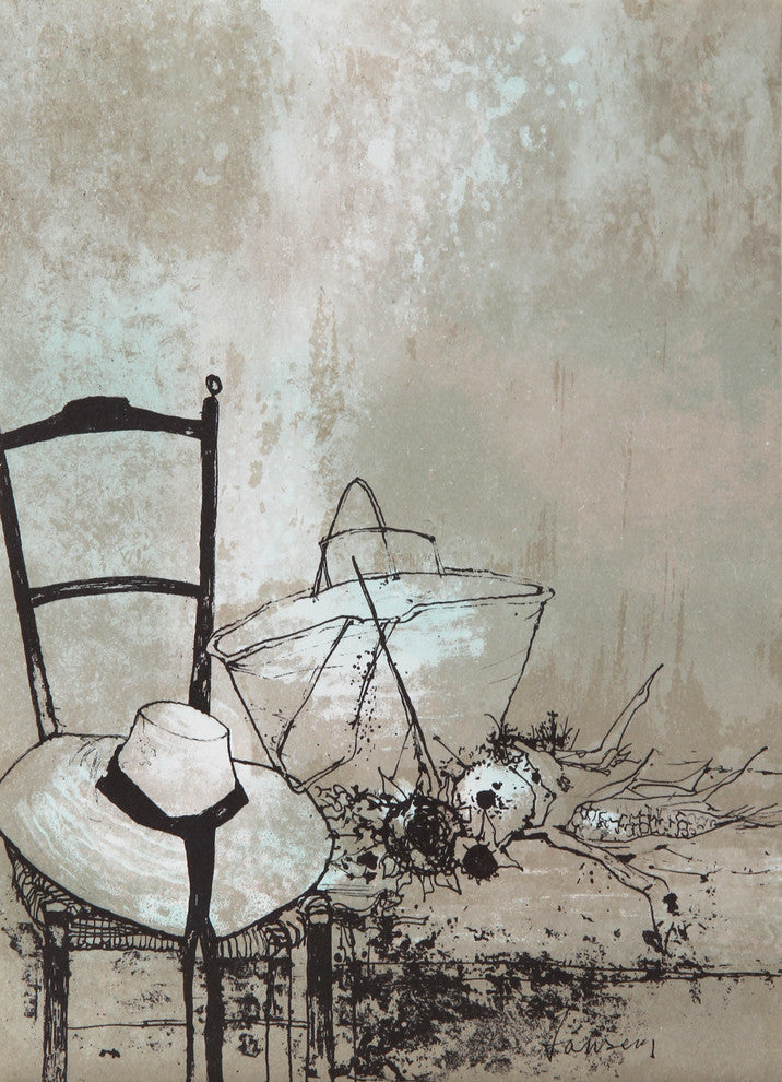 Jean Jansem "Girl's Hat" Lithograph