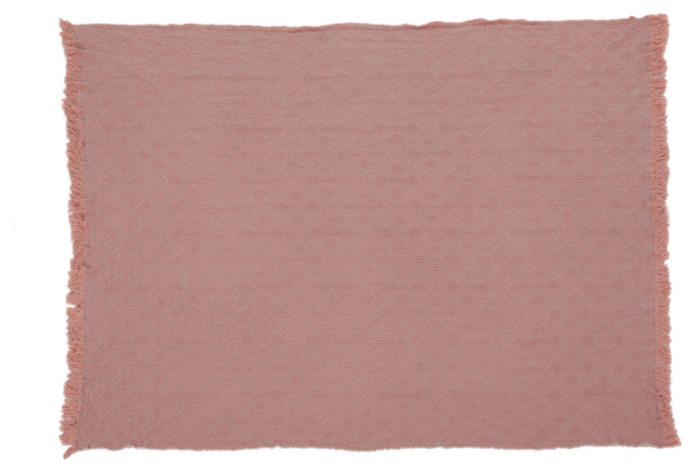 Avery Cotton Throw Blanket with Fringes