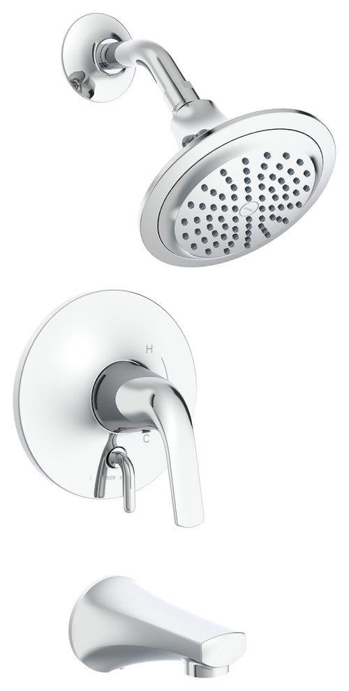 Lemora Single Handle Tub & Shower Trim Kit with Diverter on Valve 1.75gpm Chrome