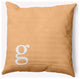 20" x 20" Modern Monogram Indoor/Outdoor Polyester Throw Pillow, Pale Gold