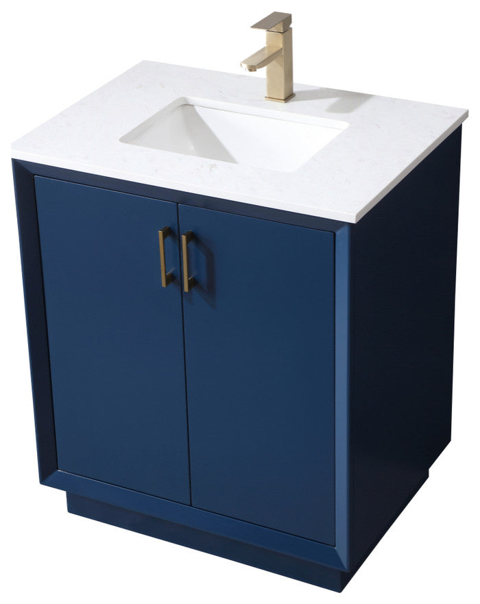 30" SIngle Bathroom Vanity, Blue