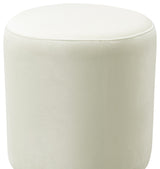 Opal Cream Velvet Ottoman with Gold Base