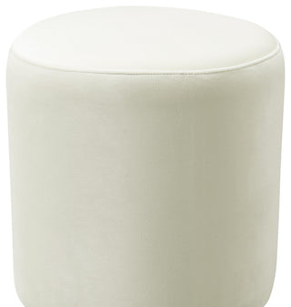 Opal Cream Velvet Ottoman with Gold Base