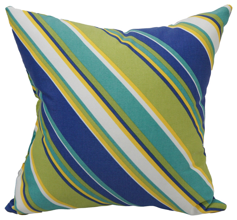 17" Square Polyester Outdoor Throw Pillows, Set of 4, Browning Sunblue