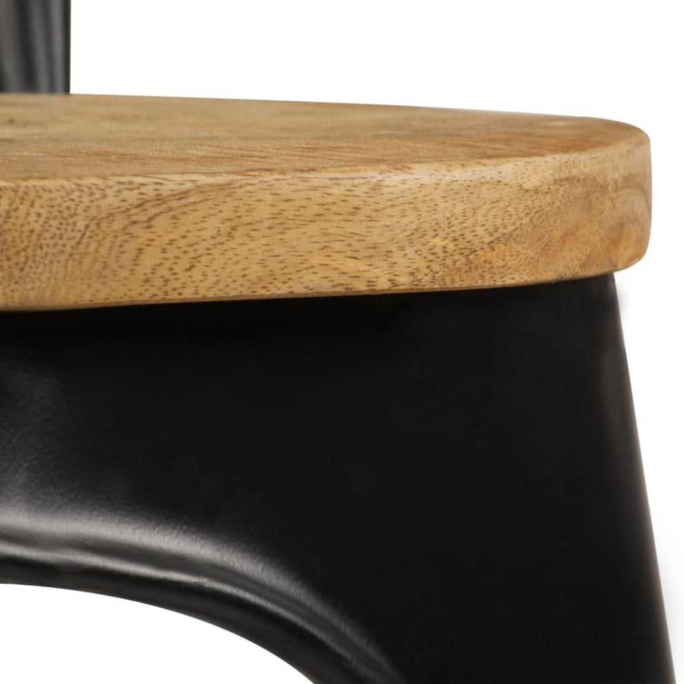 vidaXL Dining Chairs 6 pcs Black Solid Mango Wood