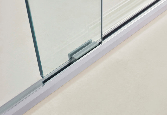 76"Hx60"W Framed Sliding Shower Door, Chrome