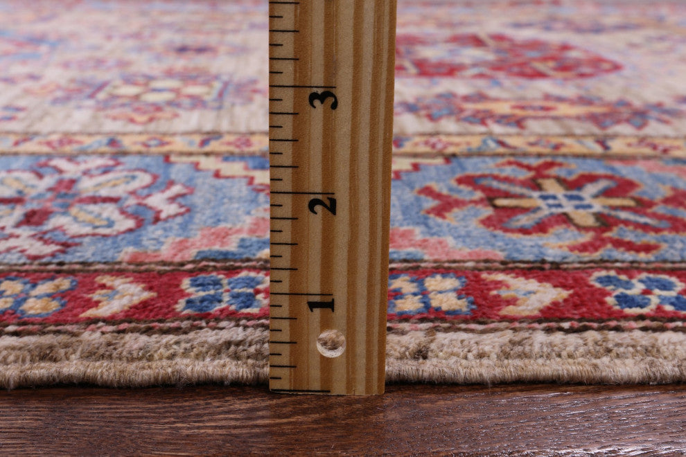 4' 0" X 6' 1" Super Kazak Handmade Wool Rug Q7698