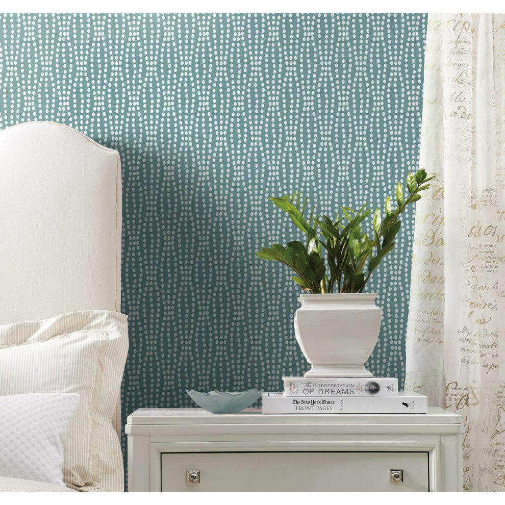 Blue & White Strands Peel & Stick Wallpaper
