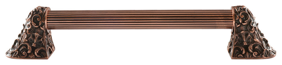 Acanthus Appliance Pull, Antique Copper, 12", Fluted