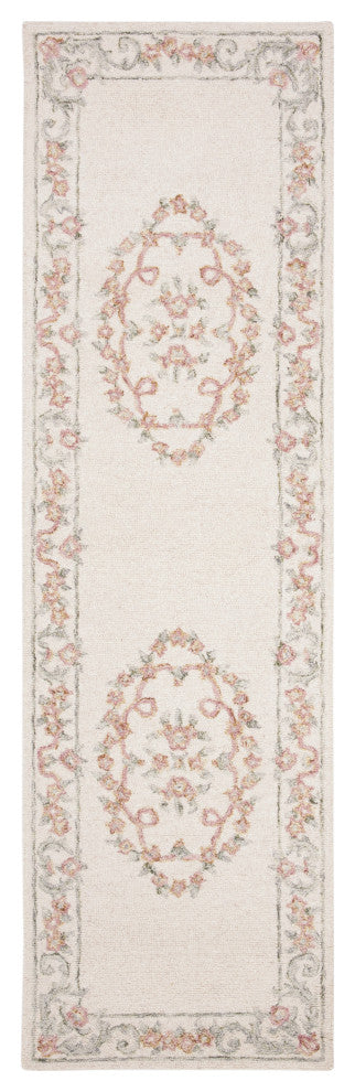 Safavieh Couture Aubusson Collection AUB102 Rug, Ivory/Pink, 2'3"x6'