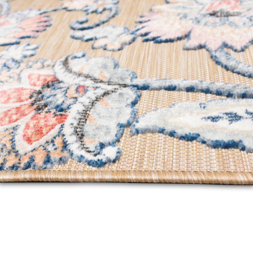 Canyon Flower Indoor/Outdoor Rug, Sisal, 1'10"x7'6" Runner