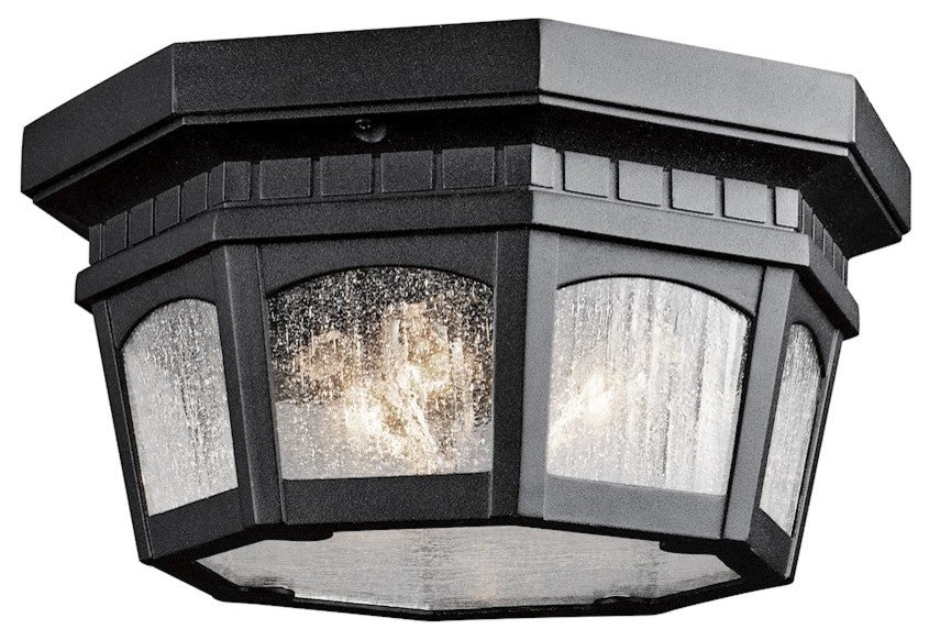 Outdoor Ceiling 3-Light, Textured Black