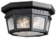 Outdoor Ceiling 3-Light, Textured Black