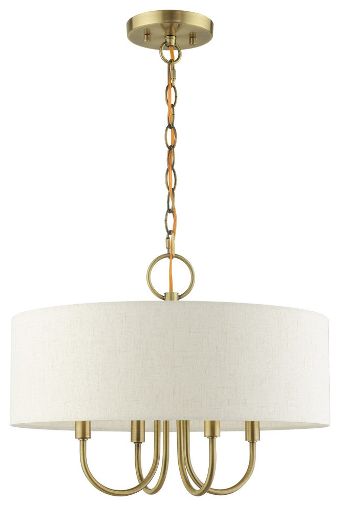 Antique Brass Transitional, Pendant Chandelier