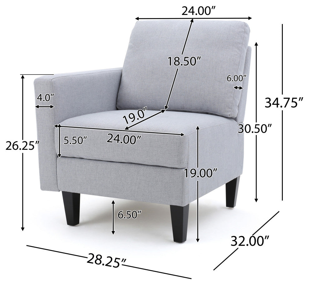 GDF Studio 7-Piece Carolina Versatile Fabric Sectional Couch, Light Gray