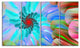 Blue Colored Stain Glass with Spirals, Floral Canvas Print, 48"x28", 4 Panels