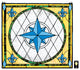 Compass Rose Stained Glass Window