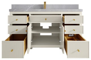 Sonoma 60" Single Sink Bath Vanity in Alabaster, 2" Pearl Gray