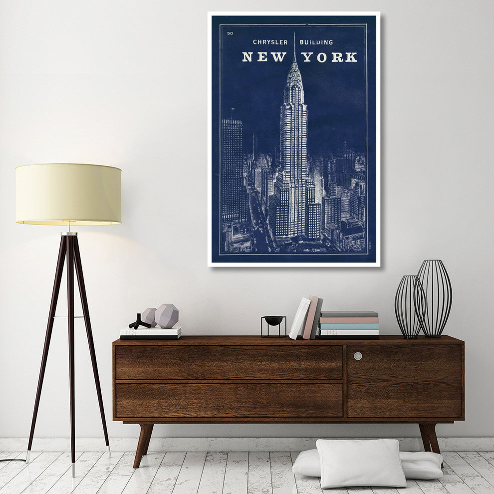"Blueprint Map New York Chrysler Building" Paper Print by Sue Schlabach, 42"x62"