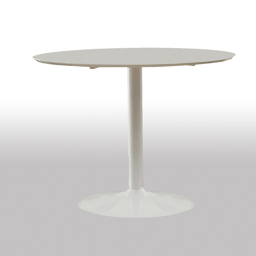 Metal Round Dining Table, White