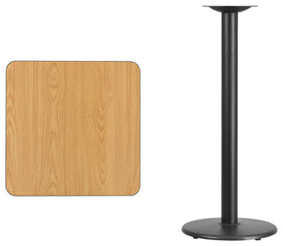 Square Natural Table Top XU-NATTB-2424-TR18B-GG