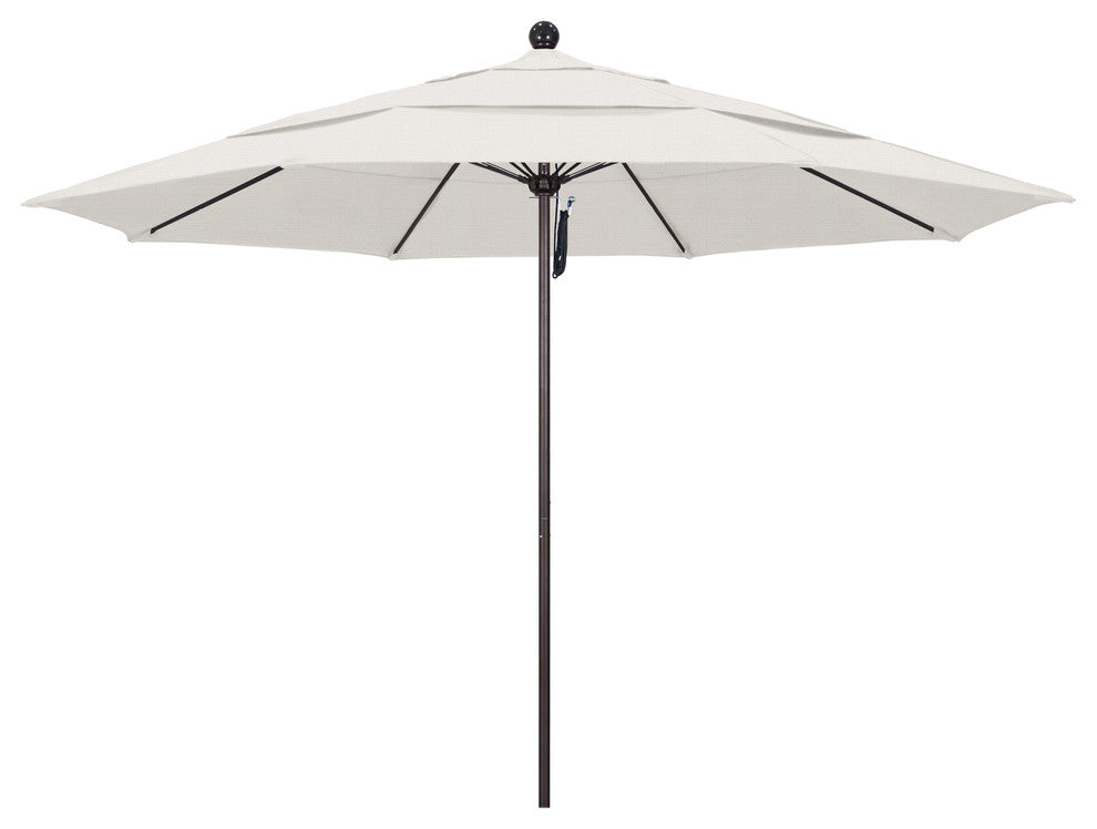 11' Fiberglass Umbrella Bronze, Olefin, Woven Granite, 11'