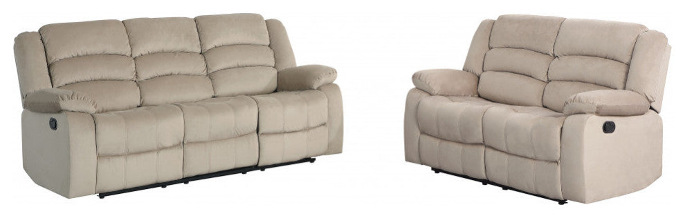 2-Piece Indoor Beige Microsuede Five Person Seating Set