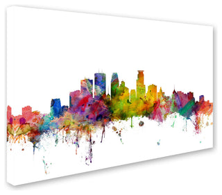 "Minneapolis, Minnesota Skyline" Canvas Art by Michael Tompsett