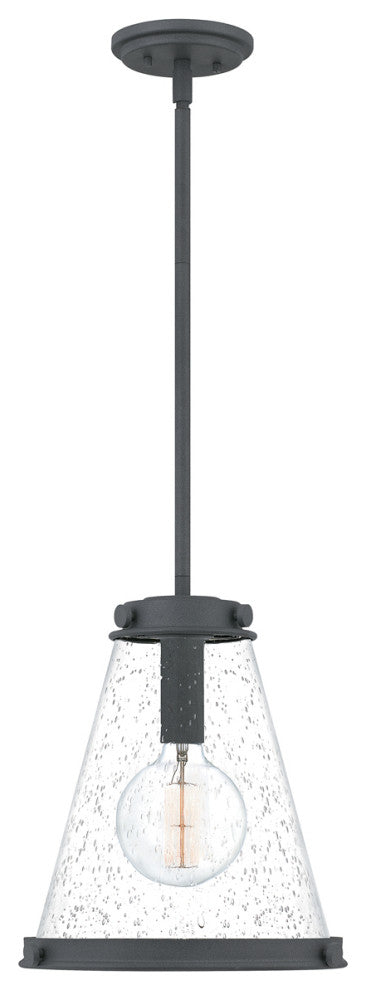 Quoizel QP5260MB One Light Mini Pendant, Mottled Black Finish
