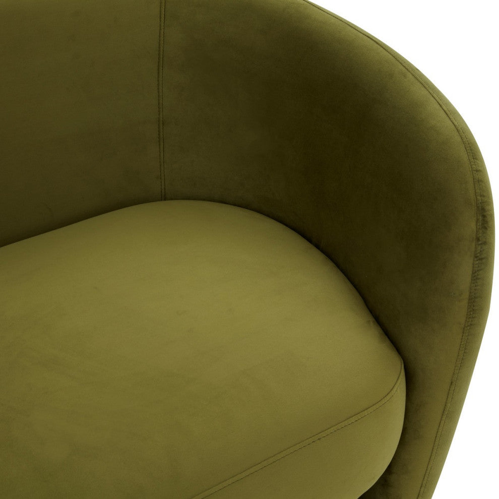 Safavieh Couture Zhao Curved Loveseat, Olive Green