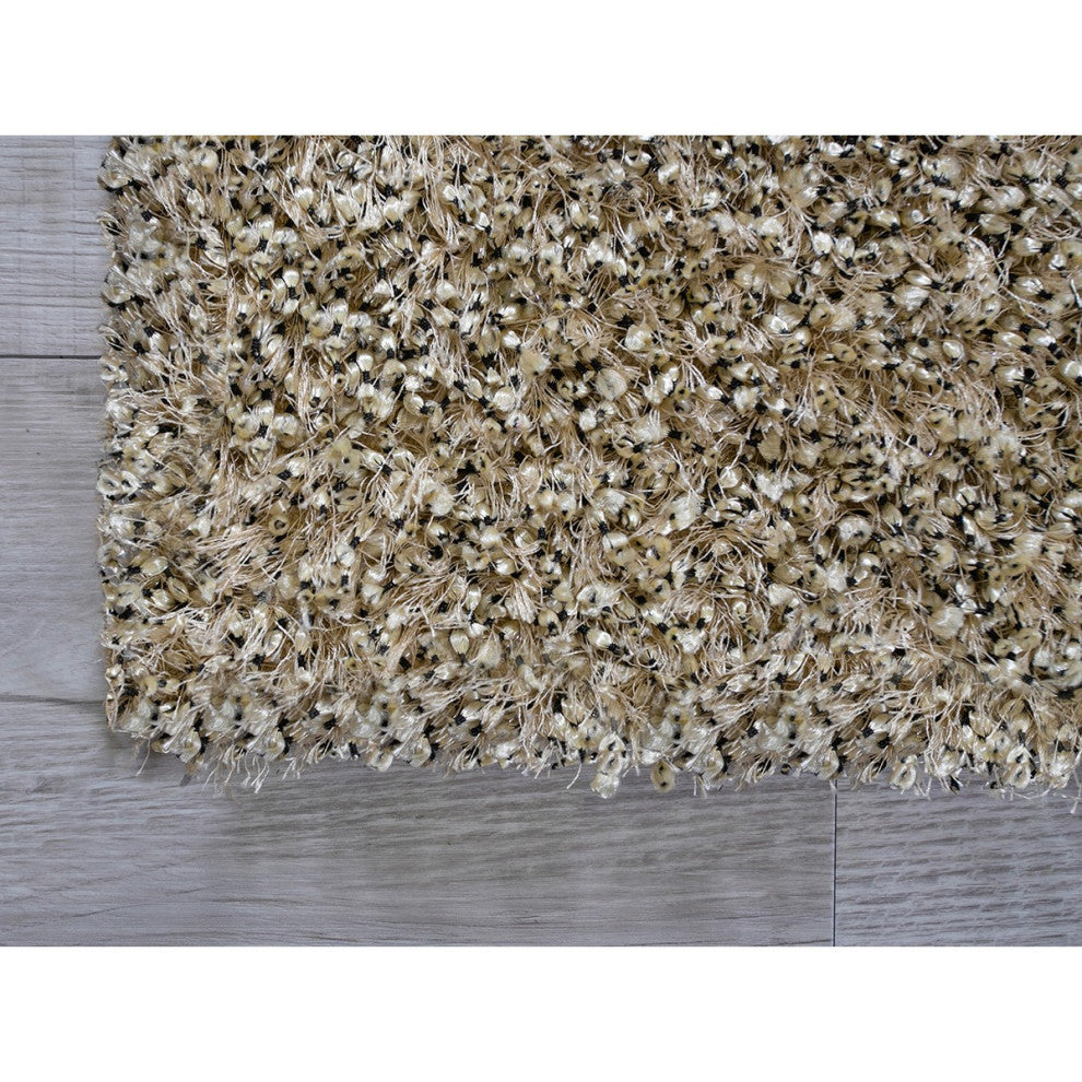 5" x 7" Beige Textured Modern Area Rug