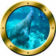 VWAQ Manatee Wall Decal Sea Cow Porthole , 20" Diameter