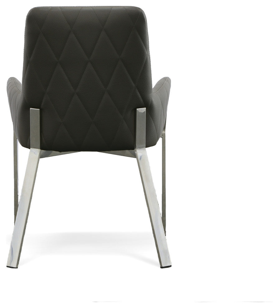 Modrest Robin Modern Gray Bonded Leather Dining Chair