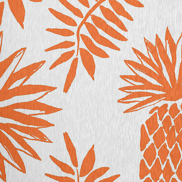 Pineapple Leaves Spring Chenille Rug, Orange, 5'x7'