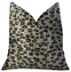 Wild Cheetah Taupe and Black Handmade Luxury Pillow, 20"x20"