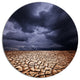 Dramatic Cloudy Sky Over Drought Land, Landscape Round Wall Art, 36"