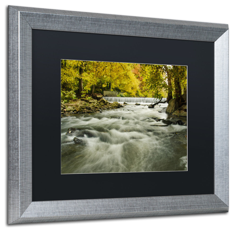 PIPA Fine Art 'Hoopes Falls in the Autumn' Matted Framed Art, 20x16