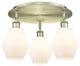 Cindyrella-3 Light 18" Flush Mount-Antique Brass -Cased Matte White Glass Shade
