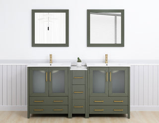 Vanity Art Freestanding Bathroom Vanity Set with Ceramic Top & Mirror