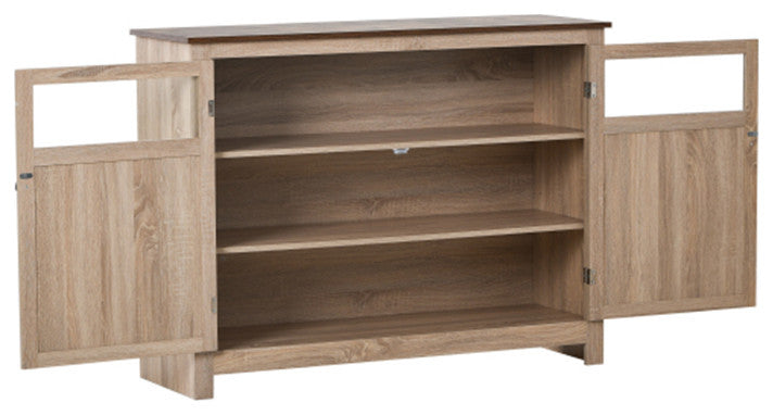 Industrial TV Stand Sideboard with 2 Doors Adjustable Panels Open Style Cabinet