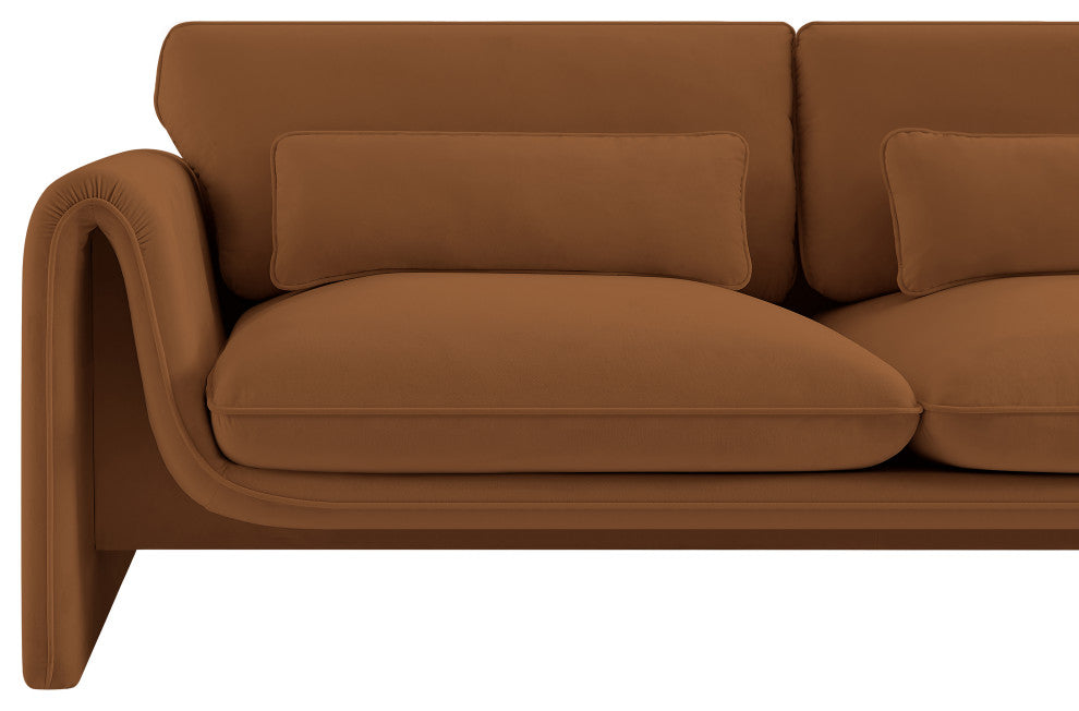 Sloan Saddle Velvet Fabric Sofa