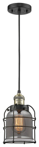 Innovations 201C-BAB-G53-CE-LED Cage 1 Light Mini Pendant, Black Antique Brass