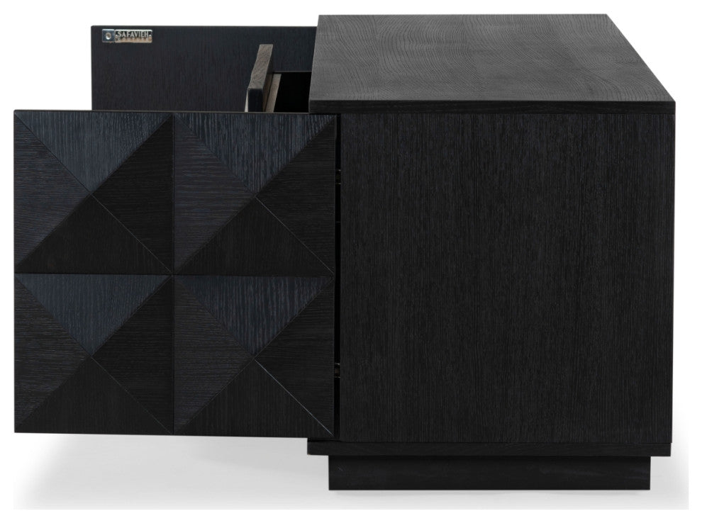 Safavieh Couture Patty 4 Door Wood Media Stand, Black