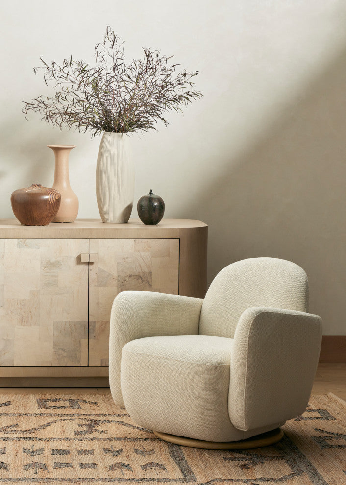 Enya Swivel Chair, Gibson White