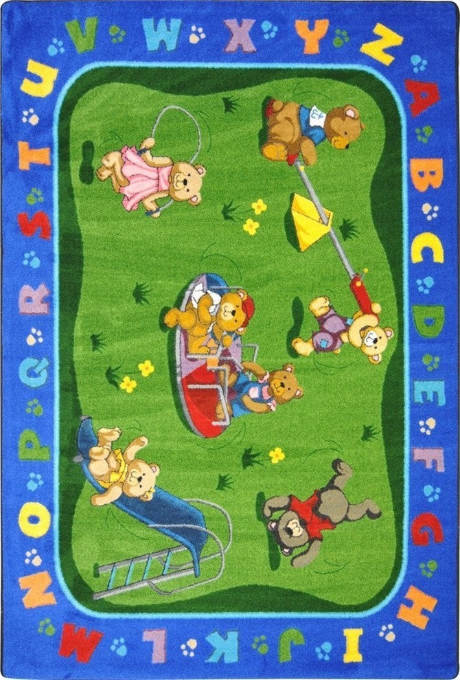 Kid Essentials Rug, Teddy Bear Playground, 3'10"x5'4"