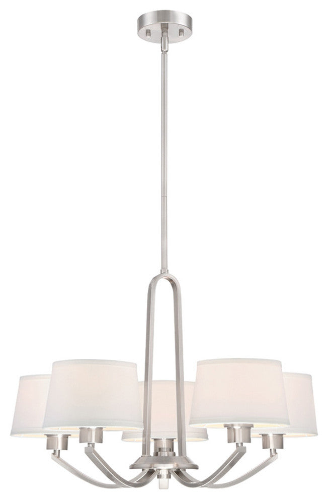 Studio 5-Light Chandelier, Satin Platinum