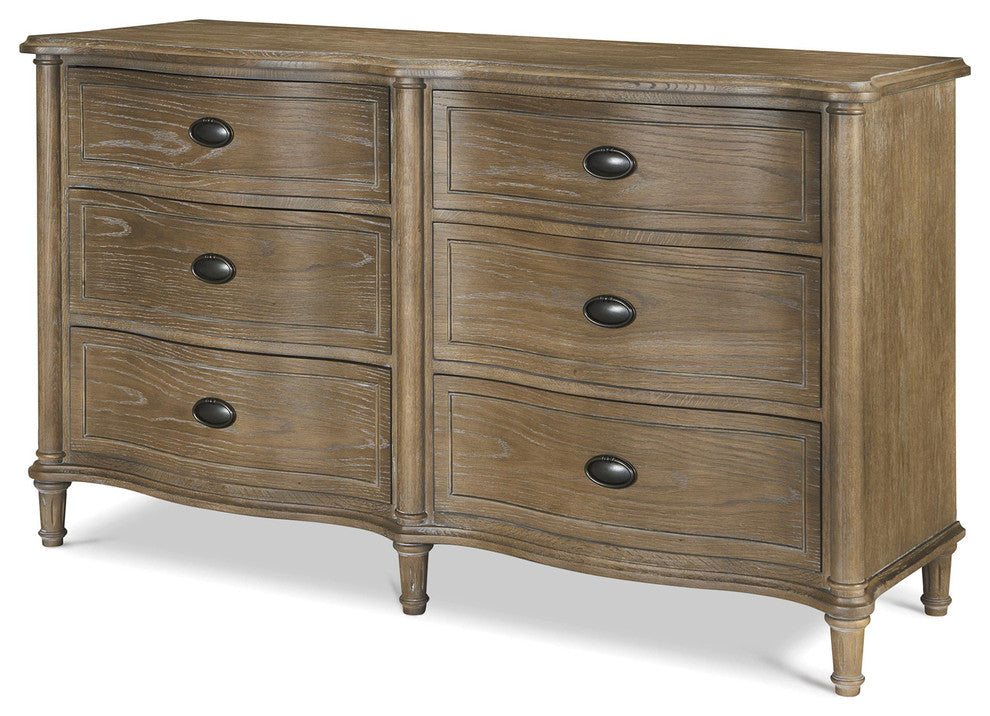 Devon French Oak 6 Drawer Dresser