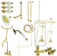 Kingston Brass High-Arc Gooseneck Clawfoot Tub Faucet Package, Polished Brass